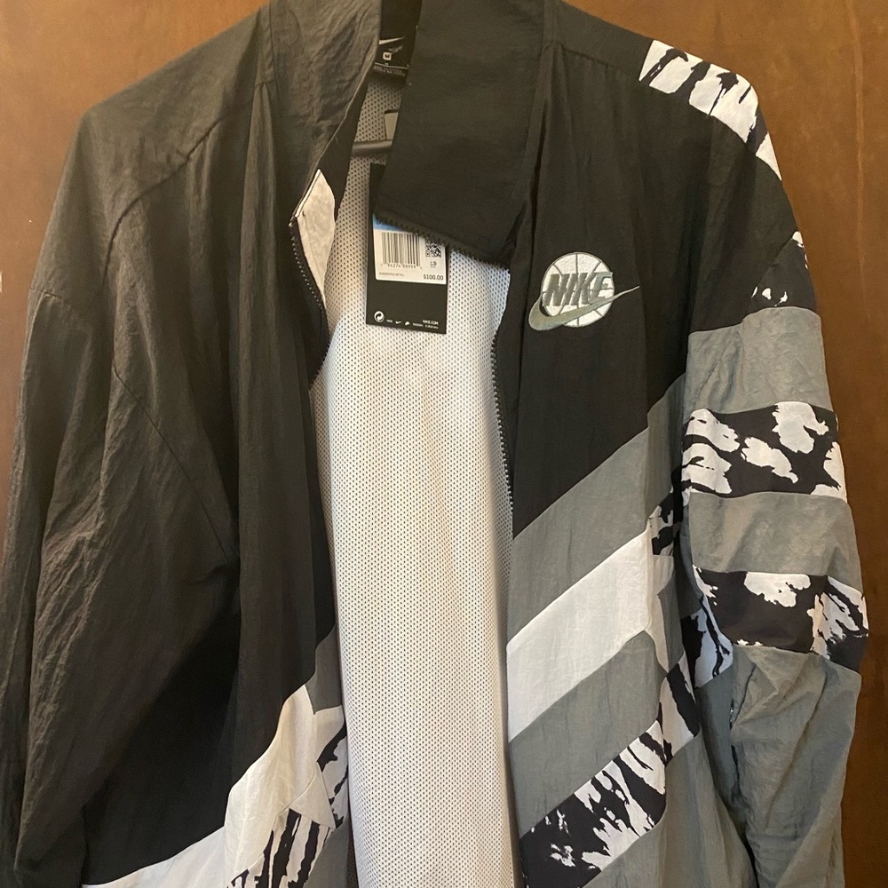 Nike Throwback Full Zip Jacket Loose Fit Windbreaker CK6621-010 Men Size M